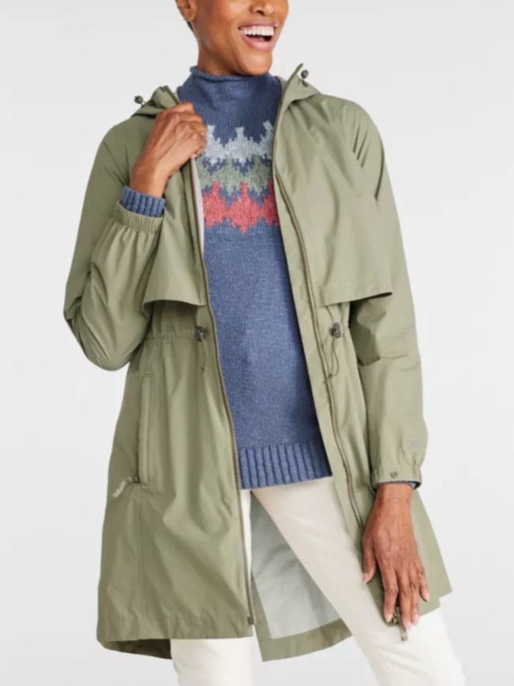 LL Bean Meridian Long Tec Lightweight Rain Coat